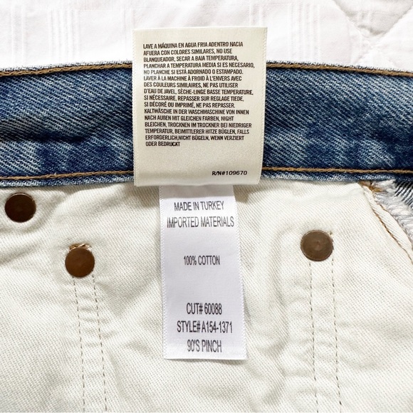 NWT AGOLDE '90s Pinch Waist Ripped Straight Leg Organic Cotton Jeans Abstract 32 - Picture 7 of 10